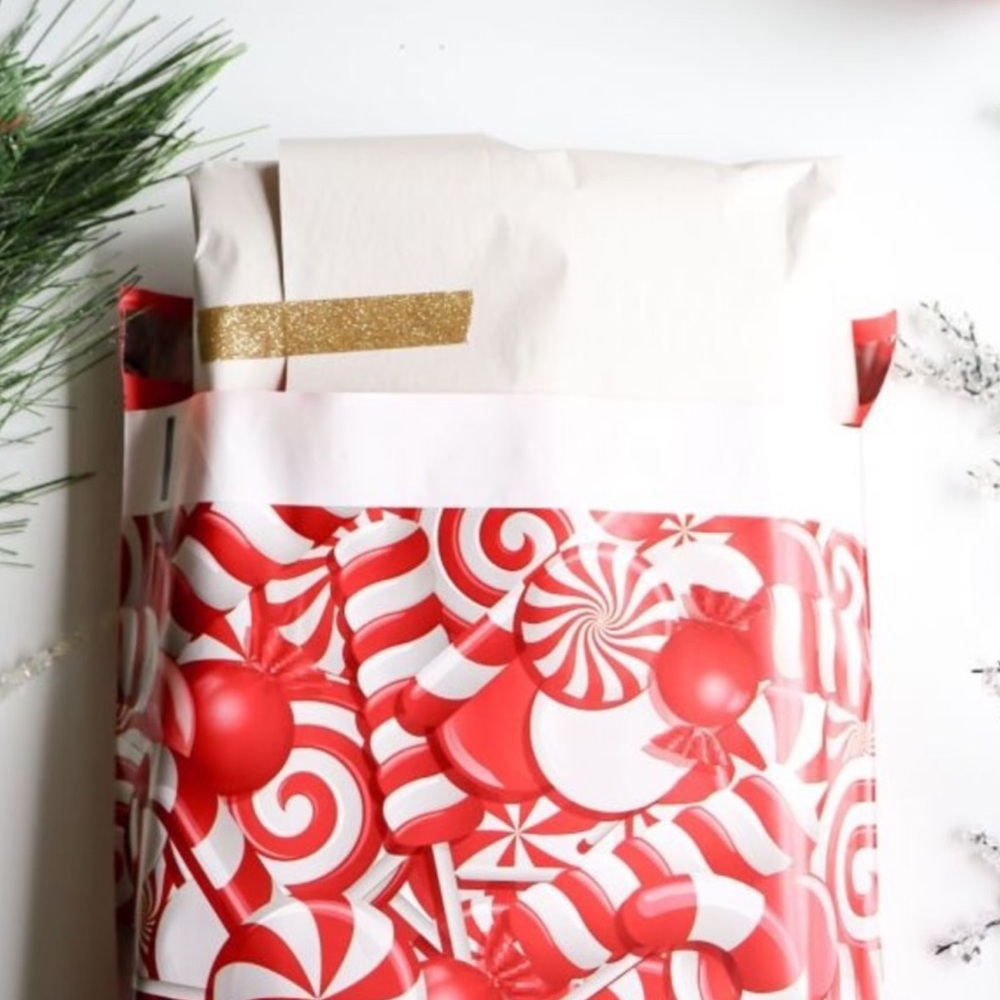 Candy Cane Lollipop Designer Poly Mailers Envelopes Printed Bags 10x13 (25 Pack - Picture 11 of 11